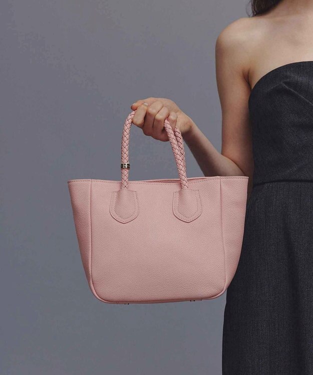 TOPKAPI 【ドラマ着用】【TREASURE TOPKAPI】シュリンクレザー メッシュハンドル ショルダー付き ミニ トート バッグ ピンク