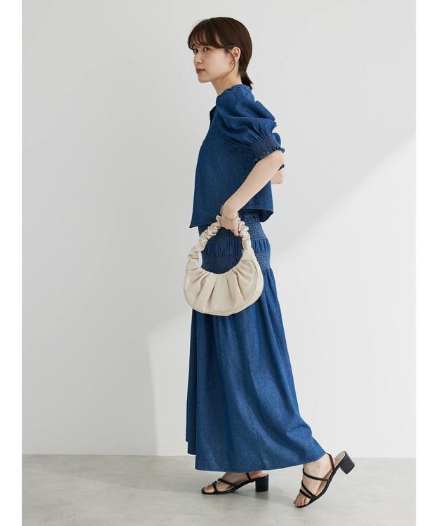 Green Parks ・ＳＵＧＡＲ　ＳＰＯＯＮ　デニムパフブラウス Blue