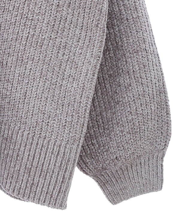 Green Parks ベロアモールＶネックカーディガン Gray