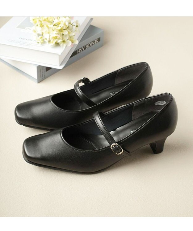 Pointer 【5cmヒール】日本製 ストラップオフィスパンプス ブラック
