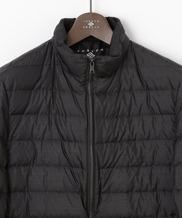 JOSEPH ABBOUD 【キングサイズ・軽量/サスティナブル素材/ECO撥水/インナーダウンにも】ナイロンスラブタフタダウンブルゾン ブラック系