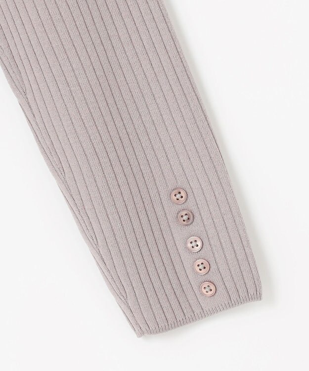 J.PRESS LADIES L 針抜きフライス リブ ボトルネック カットソー グレージュ系