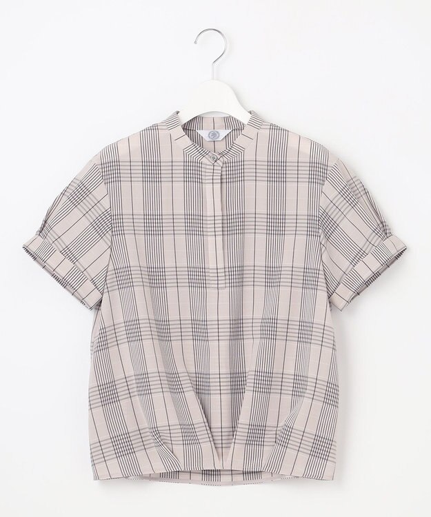 J.PRESS LADIES L 【洗える・イージーケア】ドライタッチ ドビーチェック ブラウス ライトグレー系3