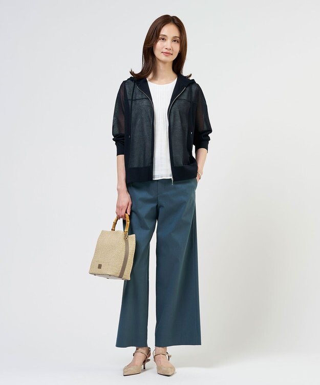 J.PRESS LADIES S 【WEB限定】シアーチェック ノースリーブ カットソー ホワイトチェック系