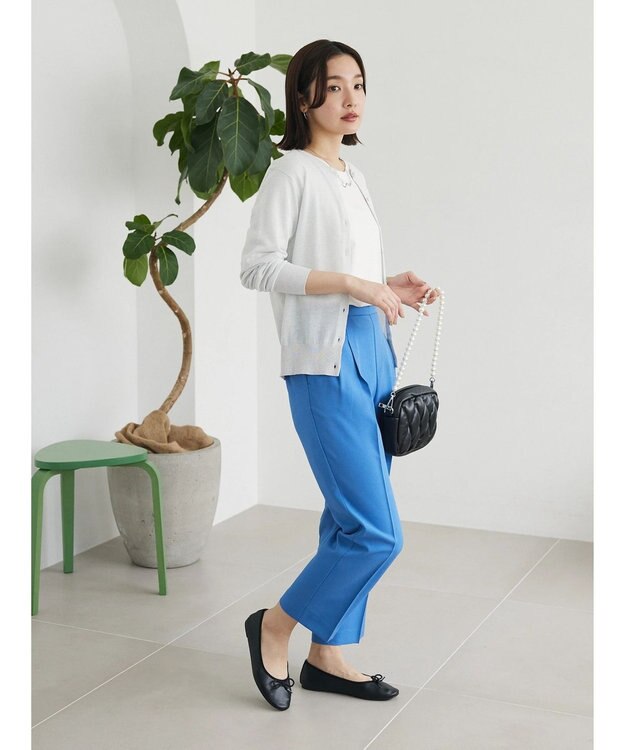 Green Parks ラメクルーネックカーディガン Silver