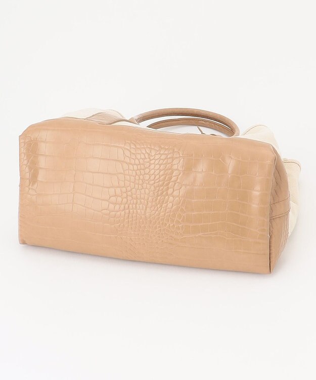 UNBILLION cachecache パーテーションキャンバストートバッグL アイボリーキャメル