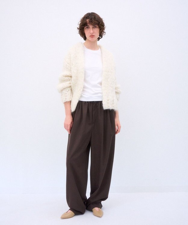 ATON HAND KNIT | カーディガン WHITE