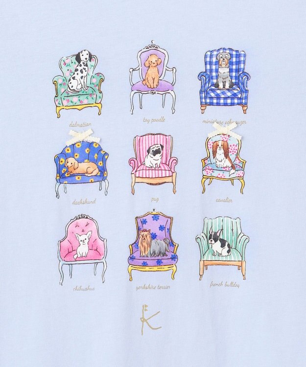 組曲 KIDS 【150-160㎝】アラカルトドッグ Tシャツ サックスブルー