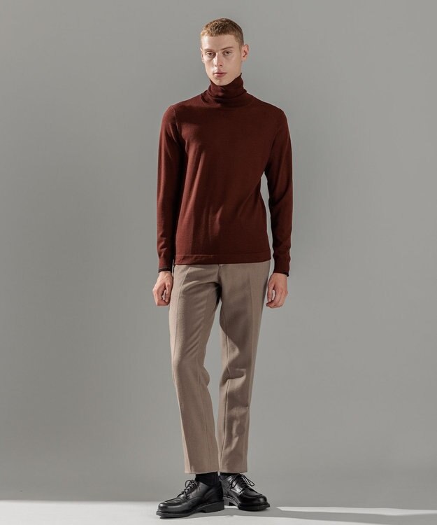 JOSEPH HOMME ウォッシャブルメリノ　タートルネックニット ワイン系