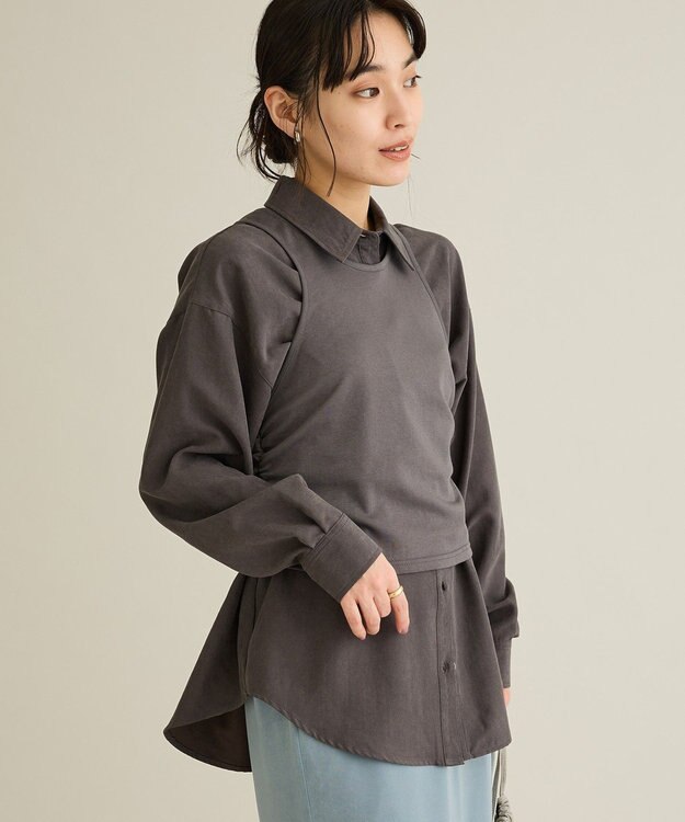 CRAFT STANDARD BOUTIQUE 2点セット/レイヤードタンクトップシャツ Charcoal Gray