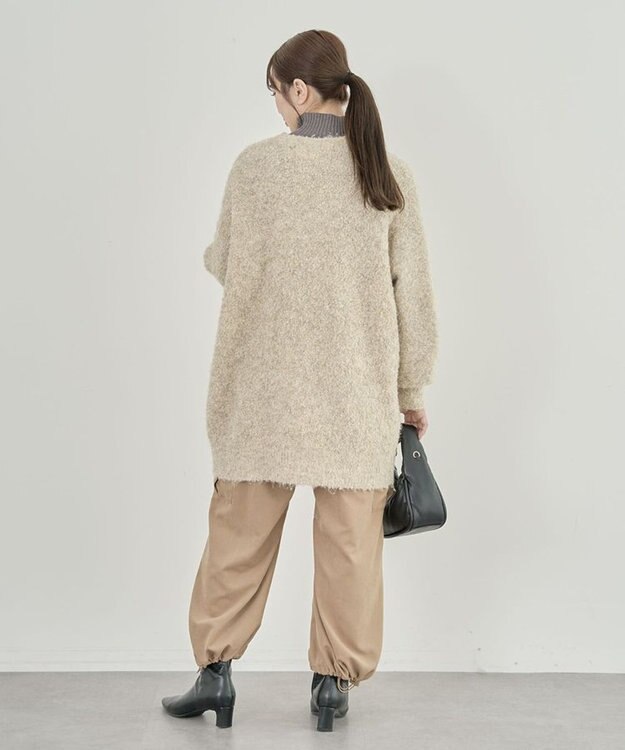 Green Parks ブークレーＶネックミディ丈カーディガン Beige