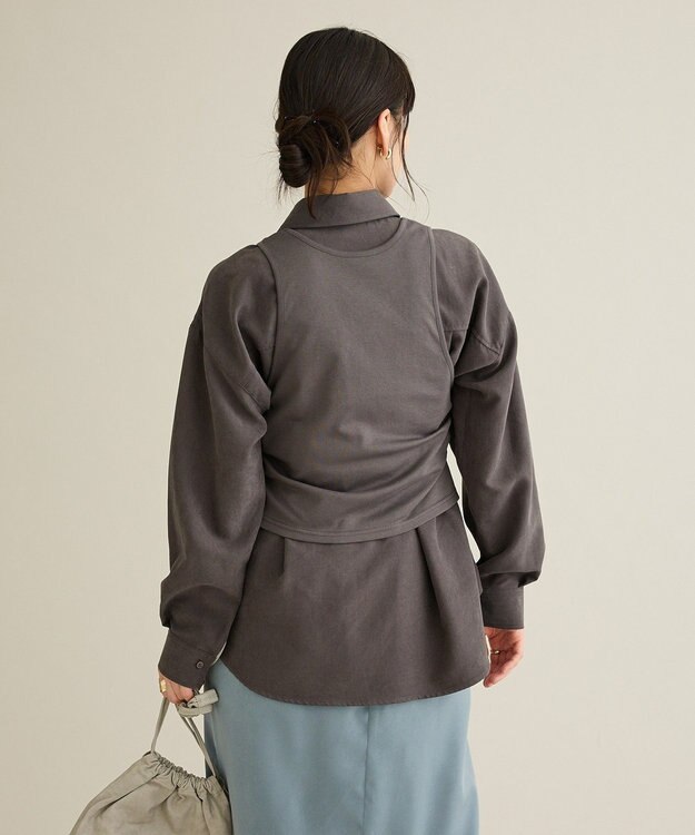 CRAFT STANDARD BOUTIQUE 2点セット/レイヤードタンクトップシャツ Charcoal Gray