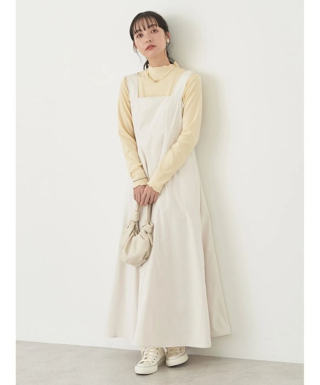 earth music&ecology ステッチジャンドレ Ecru