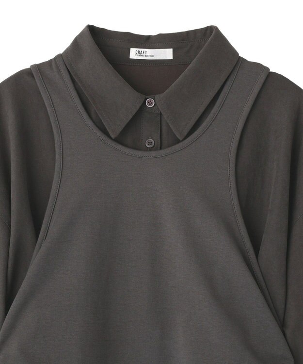 CRAFT STANDARD BOUTIQUE 2点セット/レイヤードタンクトップシャツ Charcoal Gray