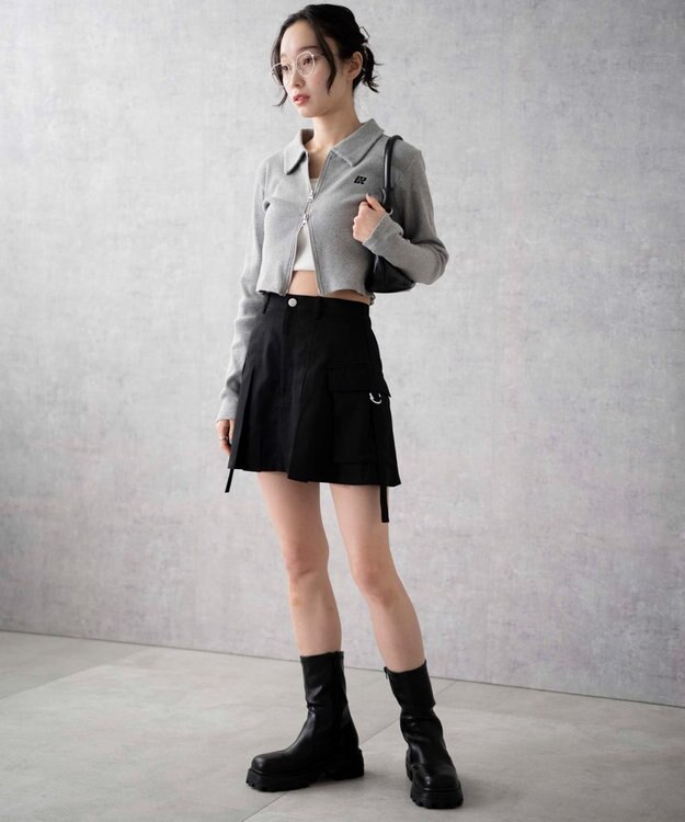 WEGO カーゴチノプリーツスカパン ブラック