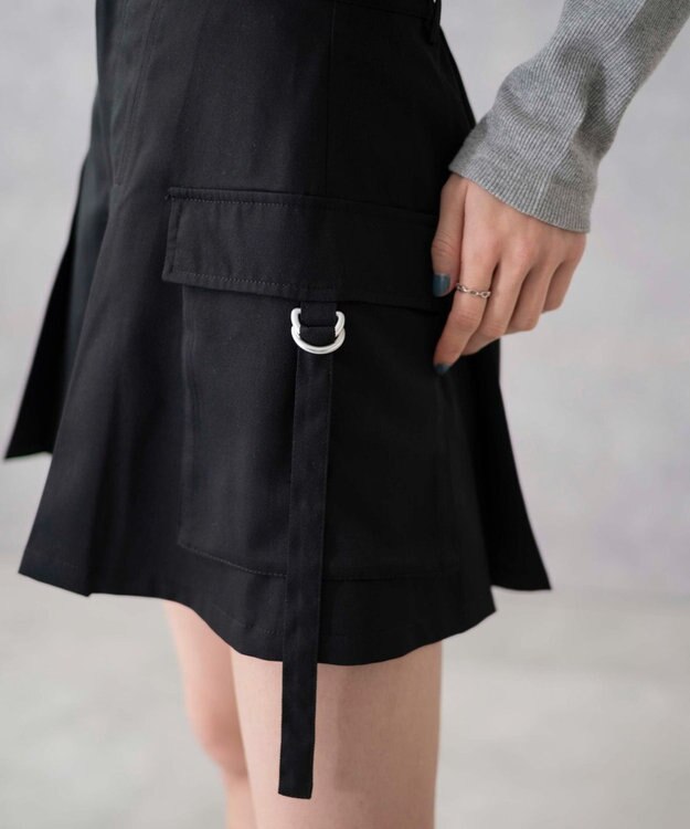 WEGO カーゴチノプリーツスカパン ブラック