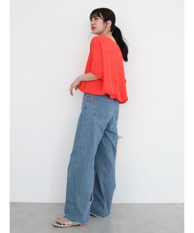 Green Parks ドロスト表面感プルオーバー Orange