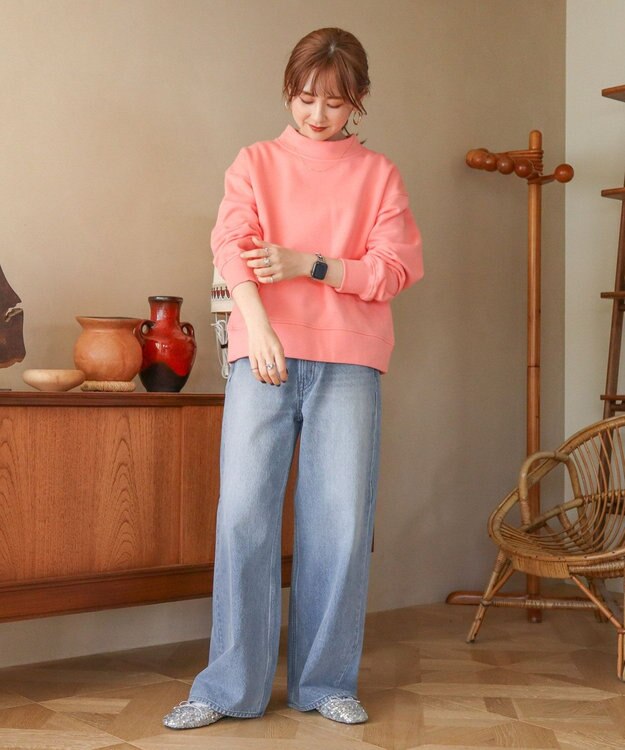 AMERICAN HOLIC モックネック裏起毛プルオーバー Pink