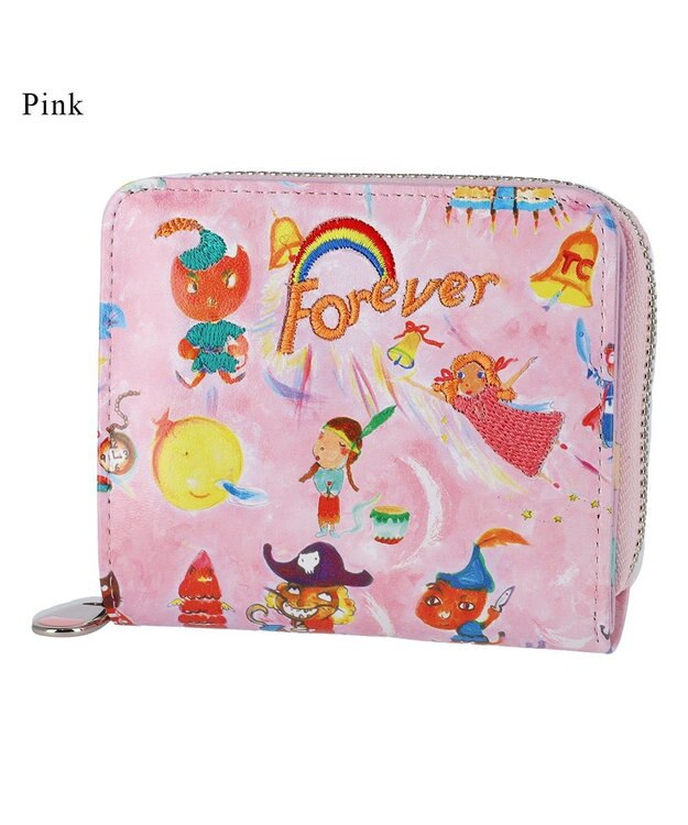 tsumori chisato CARRY ピーターパン ラウンドファスナー 2つ折り財布 ピンク