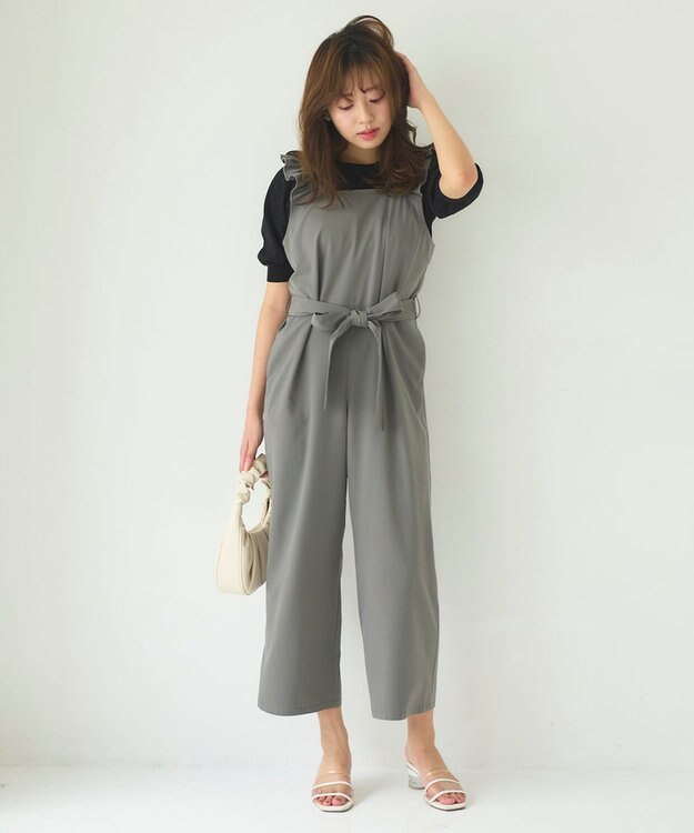 洗える】ショルダーフリル オールインワン / Feroux | ファッション
