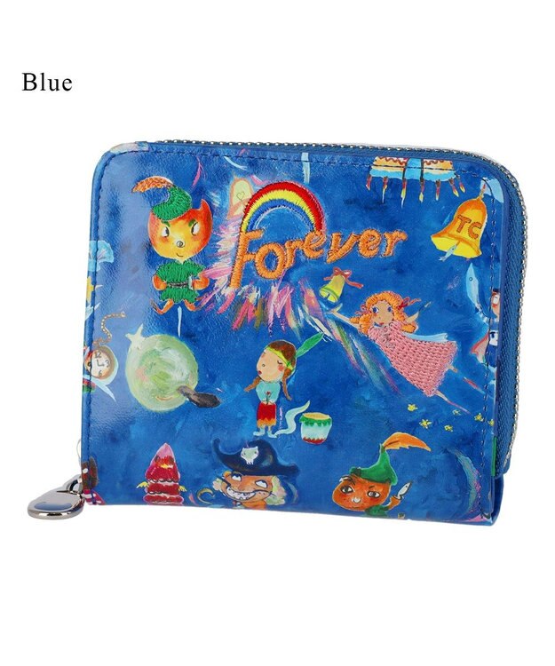 tsumori chisato CARRY ピーターパン ラウンドファスナー 2つ折り財布 ブルー
