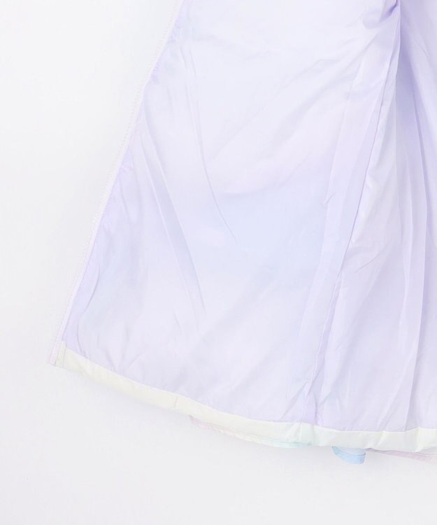 ANY KIDS 【フード取り外し/洗濯機可能】中綿フリル リボンコート レインボー