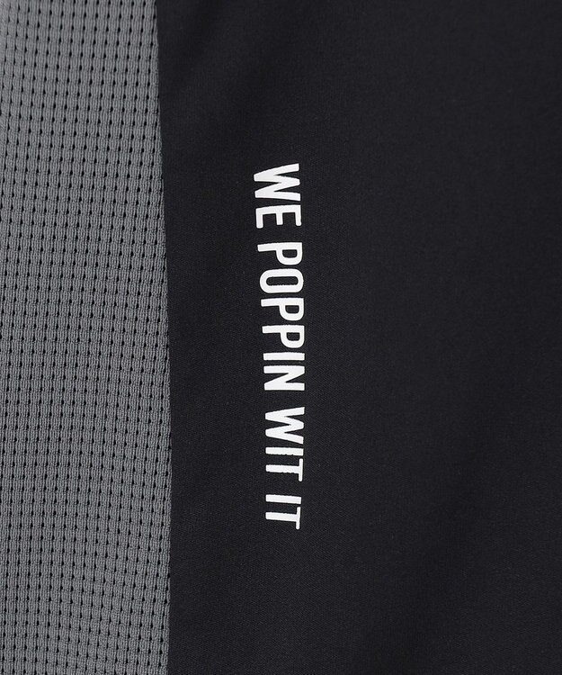 PW CIRCULUS 【WOMEN】パフスリーブメッシュコンビ モックネックT ゴルフウェア レディース ブラック系