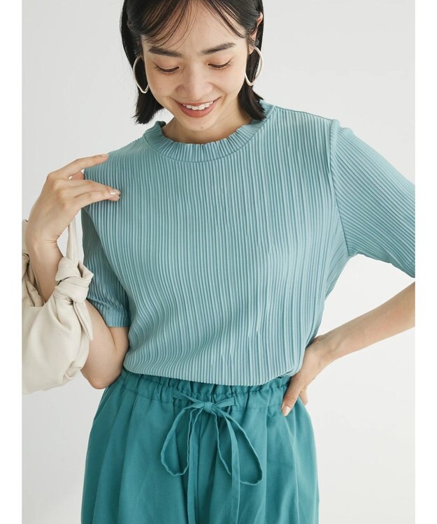 Green Parks プリーツ５分袖プルオーバー