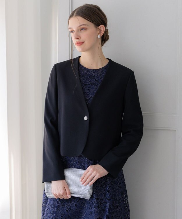 23区 S 【APPLAUDIR】クリアジョーゼット 3WAYコンパクトジャケット ブラック系