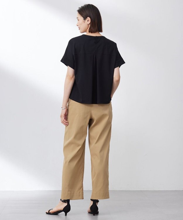 J.PRESS LADIES S 【洗える】チェックコンビジャージー カットソー ブラック系