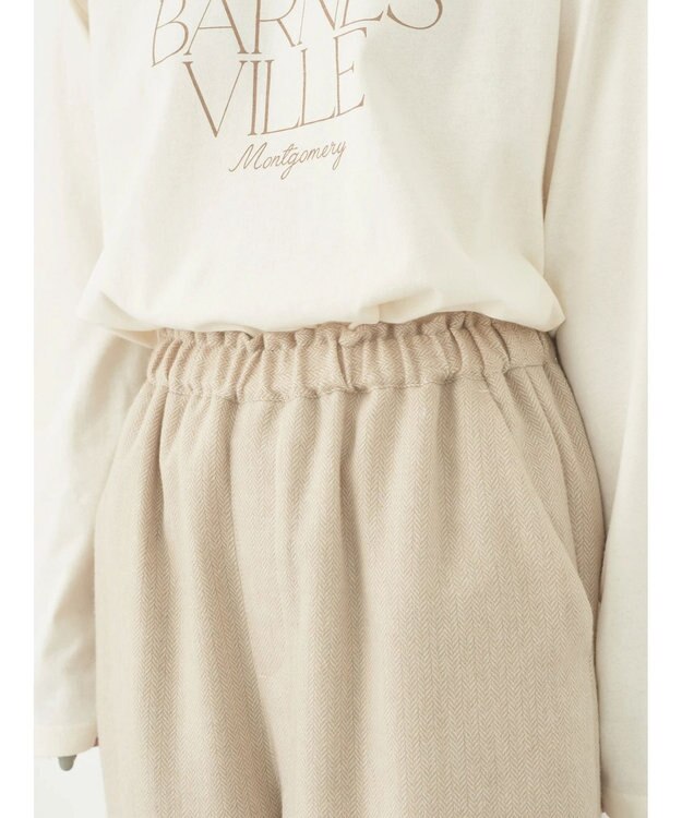 earth music&ecology ヘリンボーンイージーパンツ Ivory