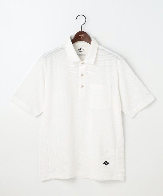 JOSEPH ABBOUD MOUNTAIN 【ゆったり】グリットワッフル　アウトドアポロ シャツ ホワイト系
