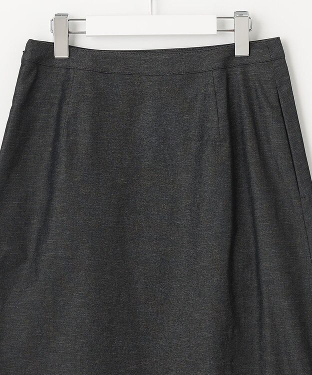 J.PRESS LADIES 【洗える・吸水速乾・接触冷感】リネンツイル スカート ブラック系