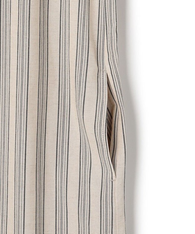 J.PRESS YORK STREET 【WOMEN】リネンストライプ ノースリーブ ワンピース アイボリー系1