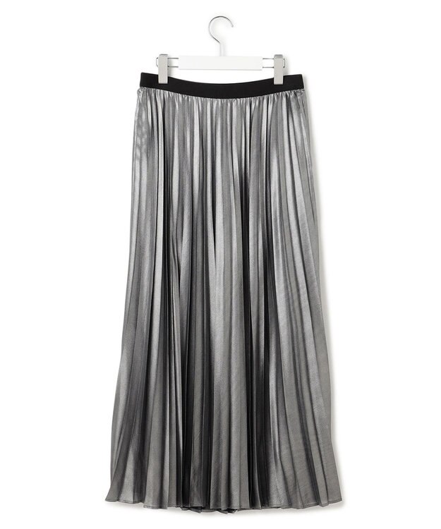 23区 S ホイルプリントプリーツ スカート シルバー系