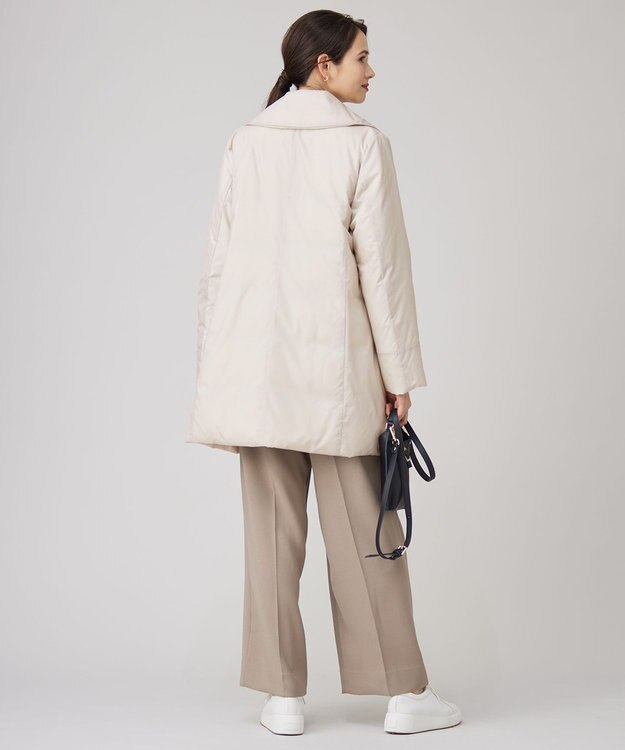 自由区 S 【撥水加工・洗える】ステッチレスダウン コート ライトグレージュ