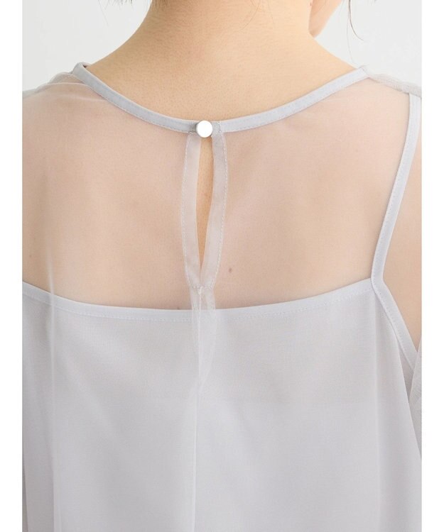 Green Parks ・ＥＬＥＮＣＡＲＥ　ＤＵＥ　チュールギャザーブラウス Gray