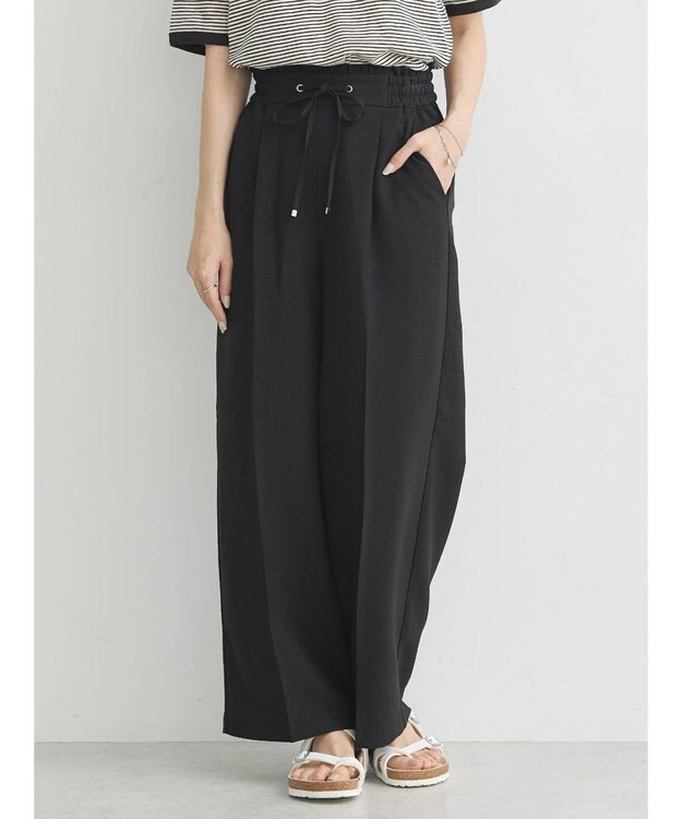 earth music&ecology リネンライクワイドパンツ Black