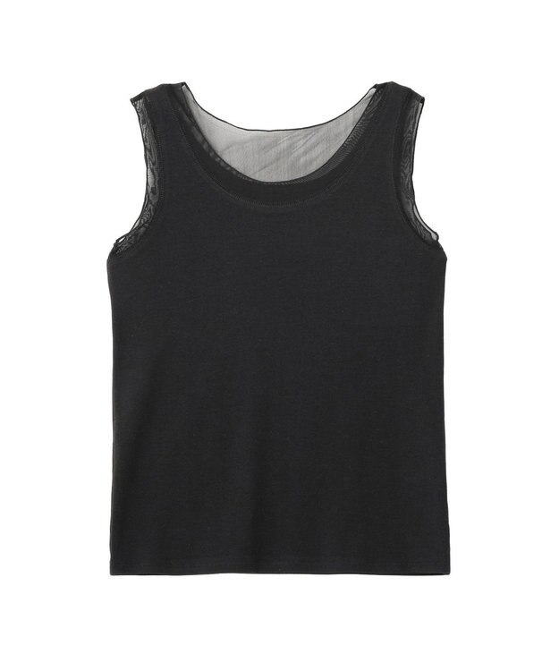 YECCA VECCA チュールMIXリブインナー Black