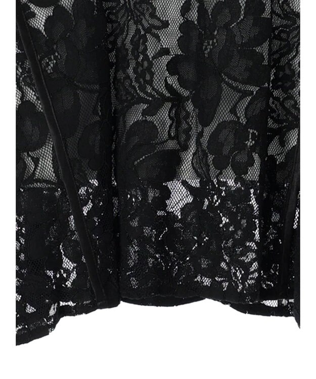 Green Parks AnriettMusee シャーリングスリーブＴシャツ＋レースキャミソールＳＥＴ Black