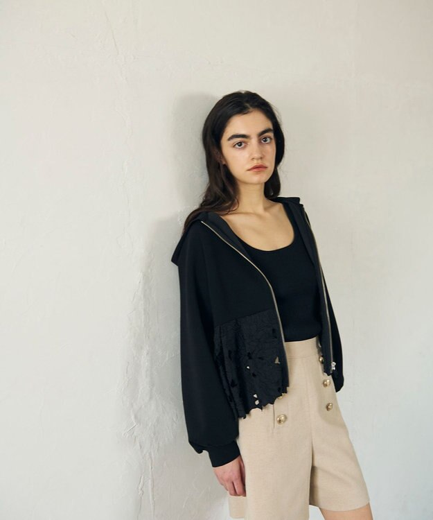 GRACE CONTINENTAL カットワークパーカー ブラック