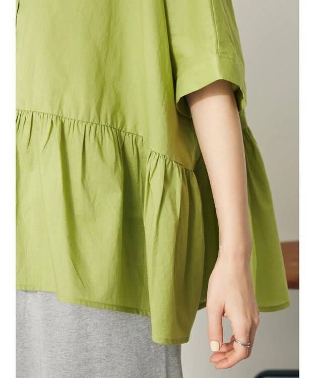 CRAFT STANDARD BOUTIQUE ペプラムブラウス Lime Green
