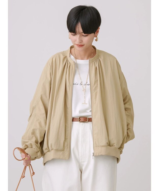 AMERICAN HOLIC 撥水加工ギャザーブルゾン Beige