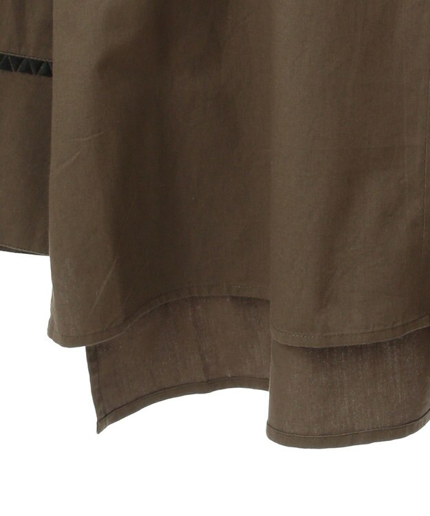 CRAFT STANDARD BOUTIQUE 刺繍入りツイルＶネックチュニック Khaki
