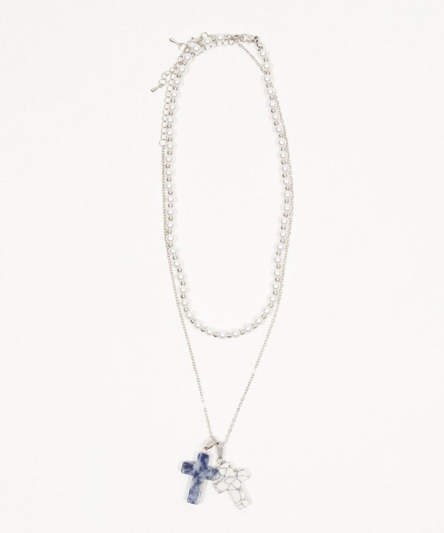 WEGO L2Pクロスパールレイヤードネックレス 柄2