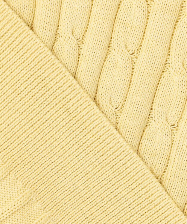 J.PRESS LADIES L 【洗える】GIZA MERCERIZE COTTON ケーブル ニット イエロー系