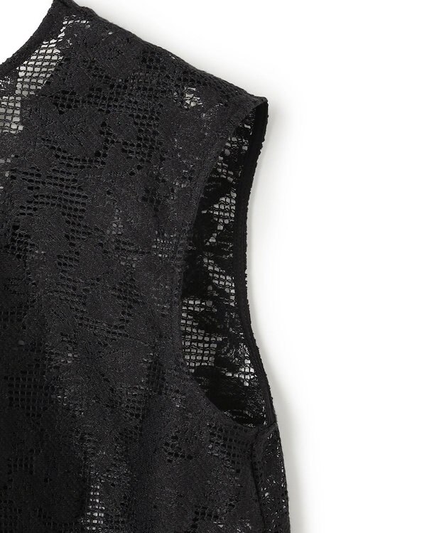BEIGE， FLUORITE / 異素材コンビ レースブラウス Black