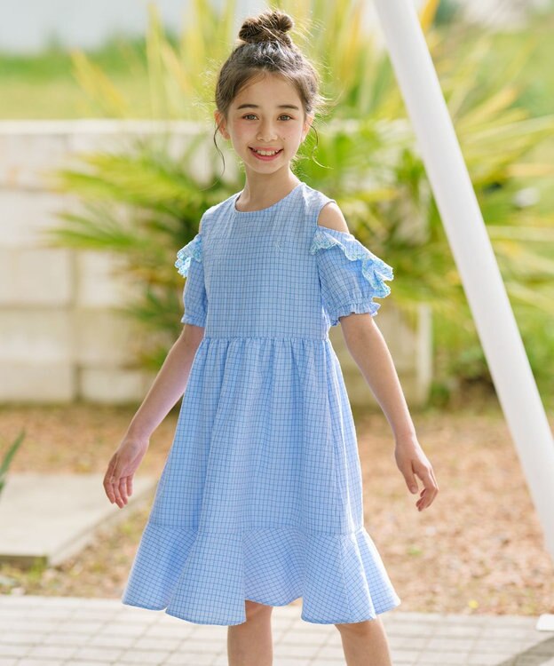 組曲 KIDS 【150-160㎝】ジュエルシー ワンピース サックスブルー系