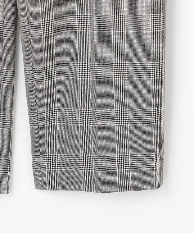 J.PRESS LADIES L アルガンシルク チェック テーパード パンツ ライトグレーチェック系