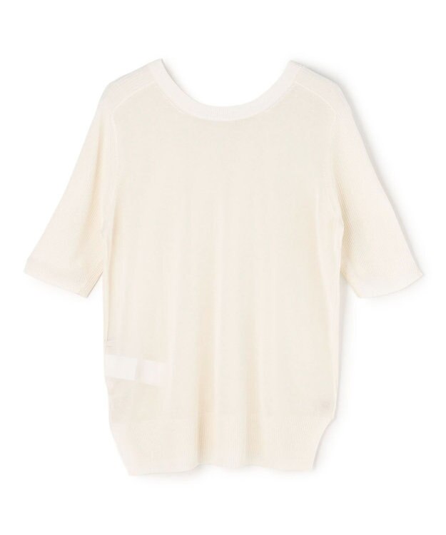 BEIGE， JULIE / コットンシルク 2WAY半袖ニット Ecru